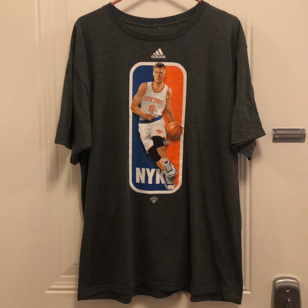 Knicks Kristaps Porzingis adidas Logoman T-Shirt - Picture 2 of 7